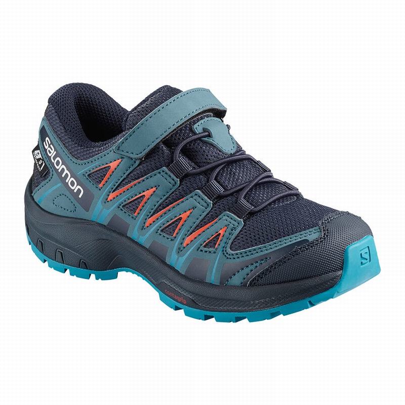 Salomon XA PRO 3D CSWP K Zapatillas Trail Running Niños - Azul Marino / Azules - Colombia (95781-KVZ